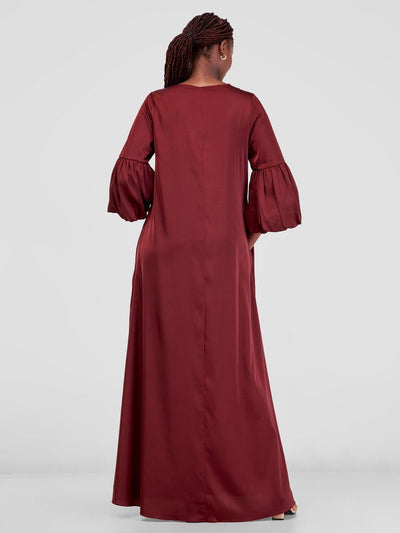 Vivo Hanabi Tent Maxi Dress - Dark Rust - Shopzetu