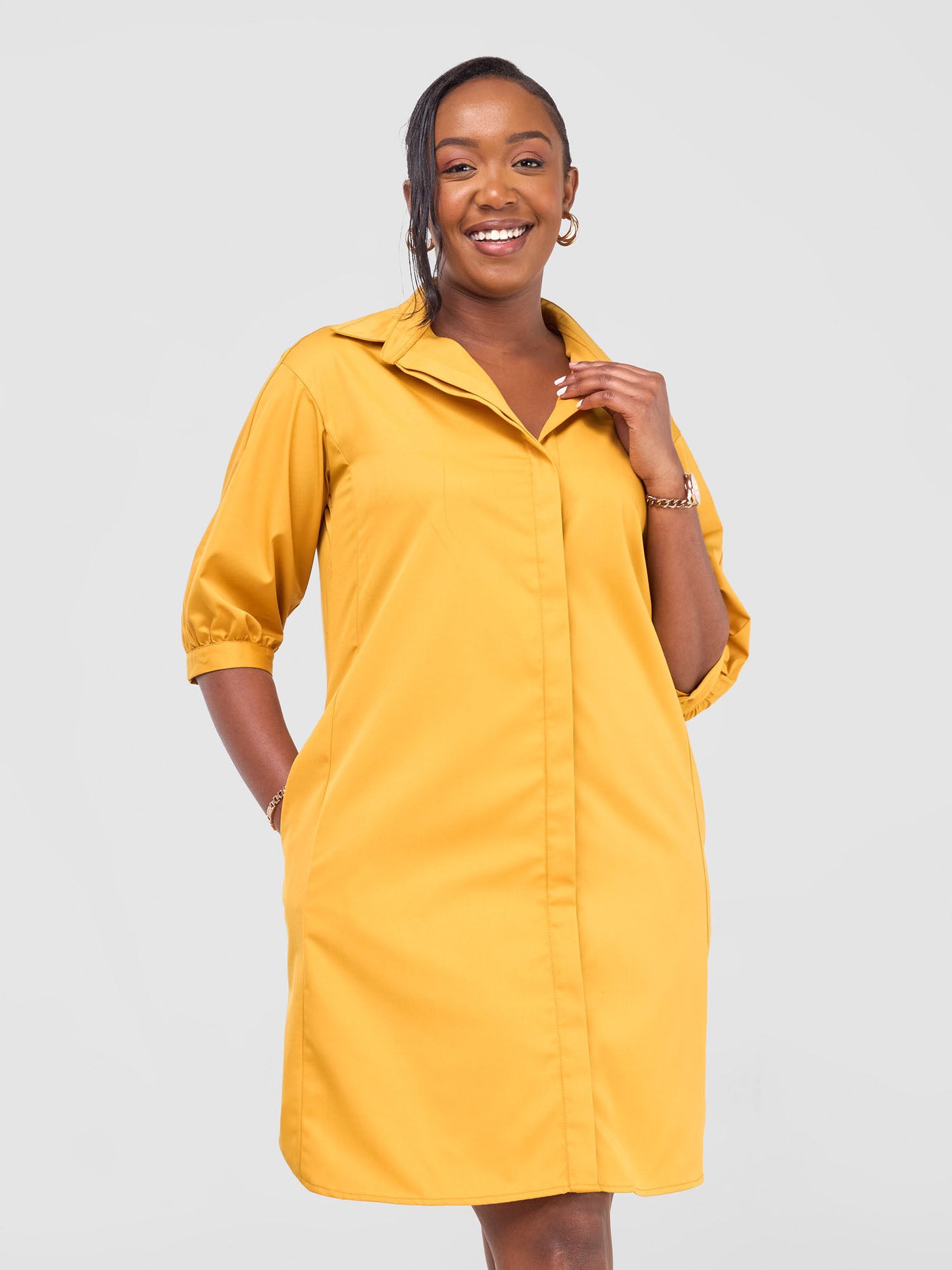 Vivo Reba Coat Dress - Mustard