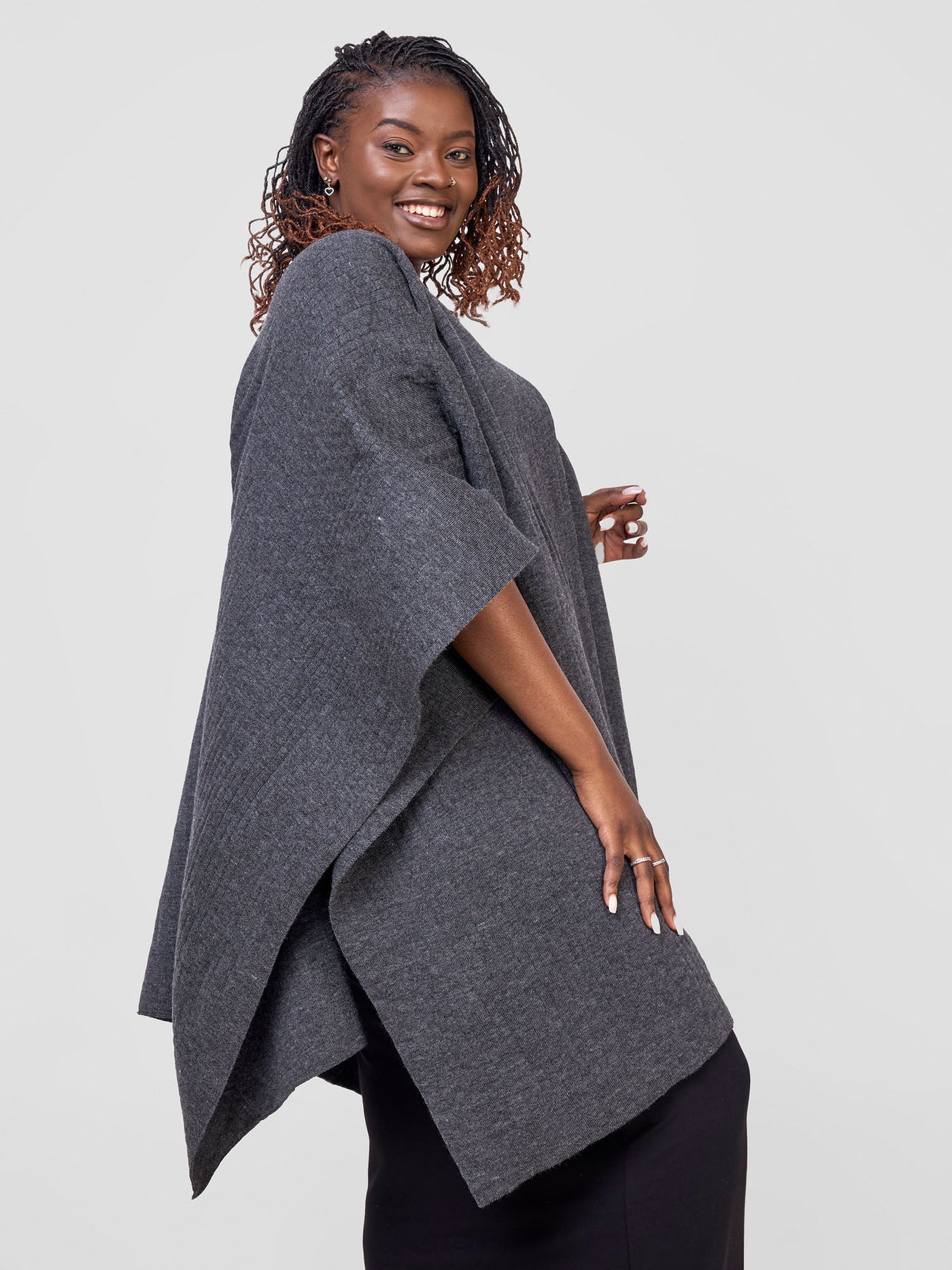 Adama Poncho - Dark Grey