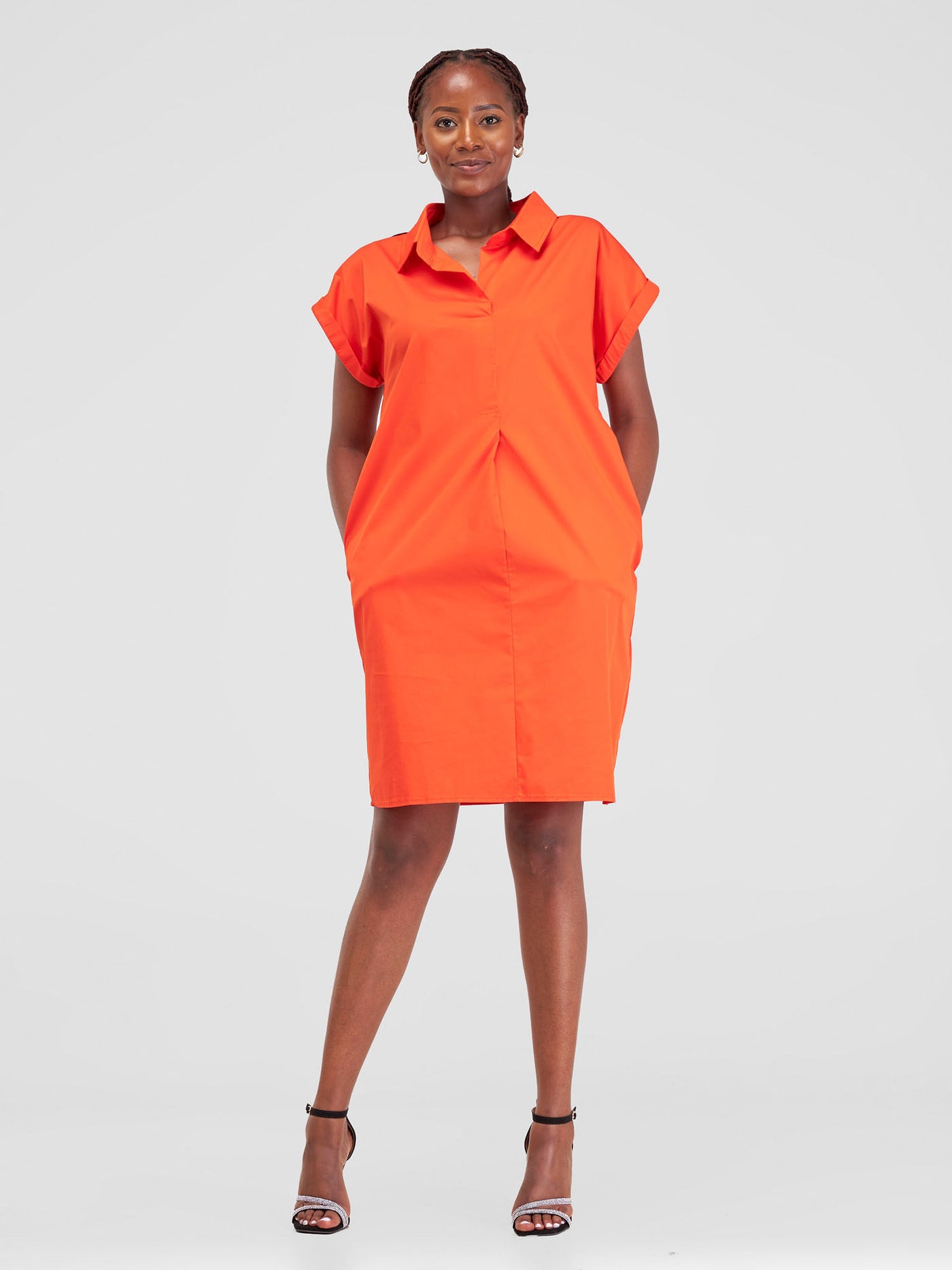 Safari Lira Drop Shoulder Dress - Orange