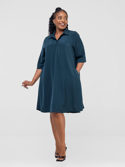 Vivo Reba Hi - Low Dress - Dark Green