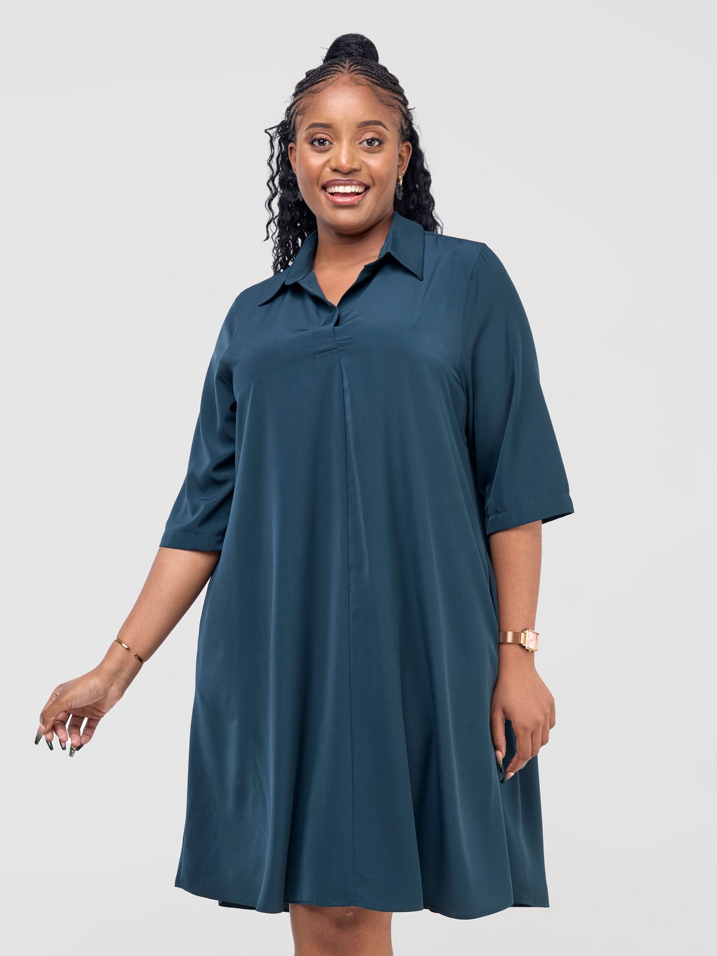 Vivo Reba Hi - Low Dress - Dark Green