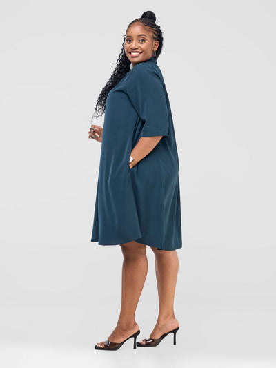 Vivo Reba Hi - Low Dress - Dark Green