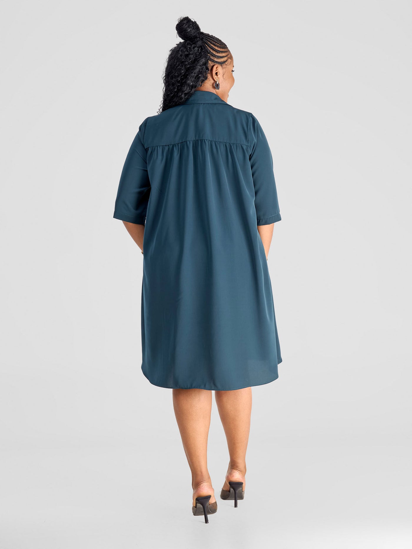 Vivo Reba Hi - Low Dress - Dark Green