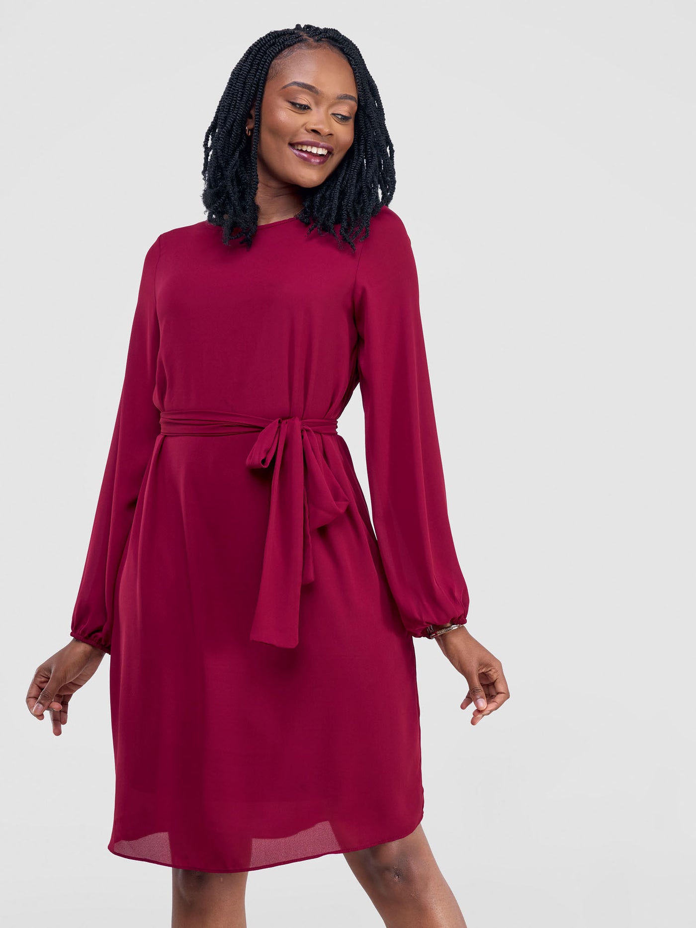 Vivo Zawadi Shift Dress - Maroon