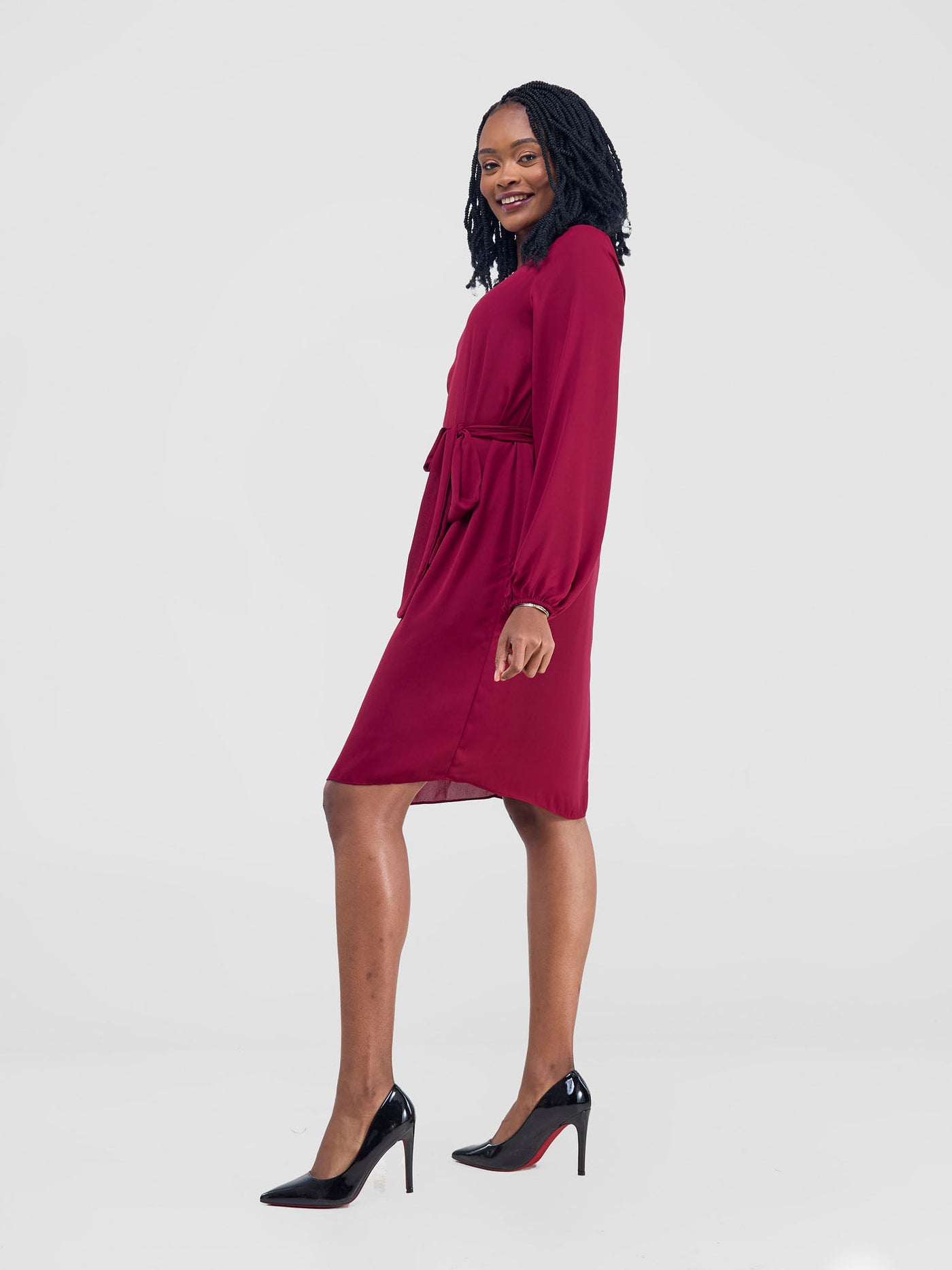 Vivo Zawadi Shift Dress - Maroon