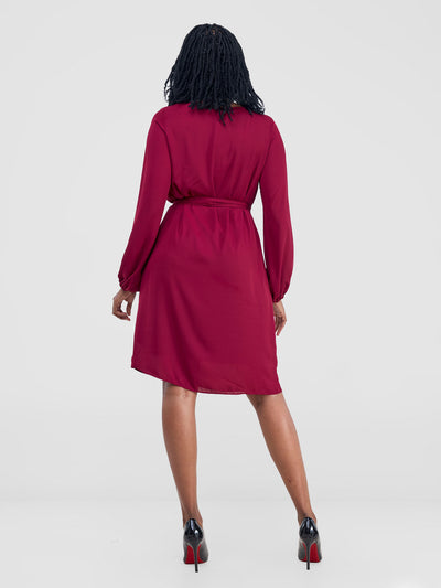 Vivo Zawadi Shift Dress - Maroon