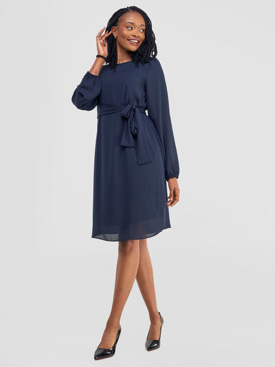 Vivo Zawadi Shift Dress - Dark Navy