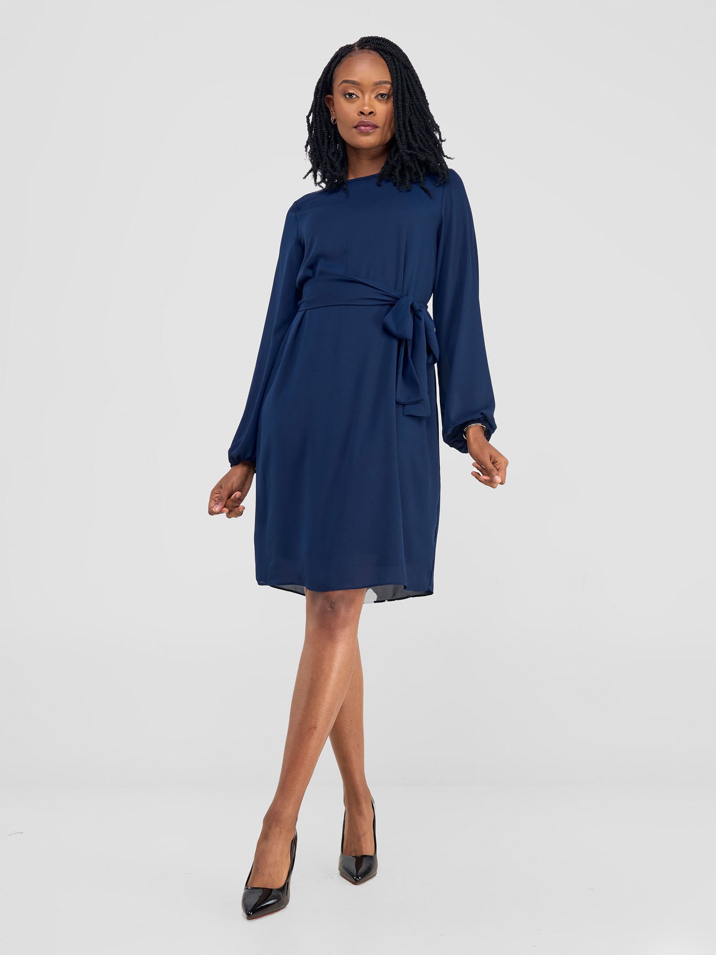 Vivo Zawadi Shift Dress - Navy