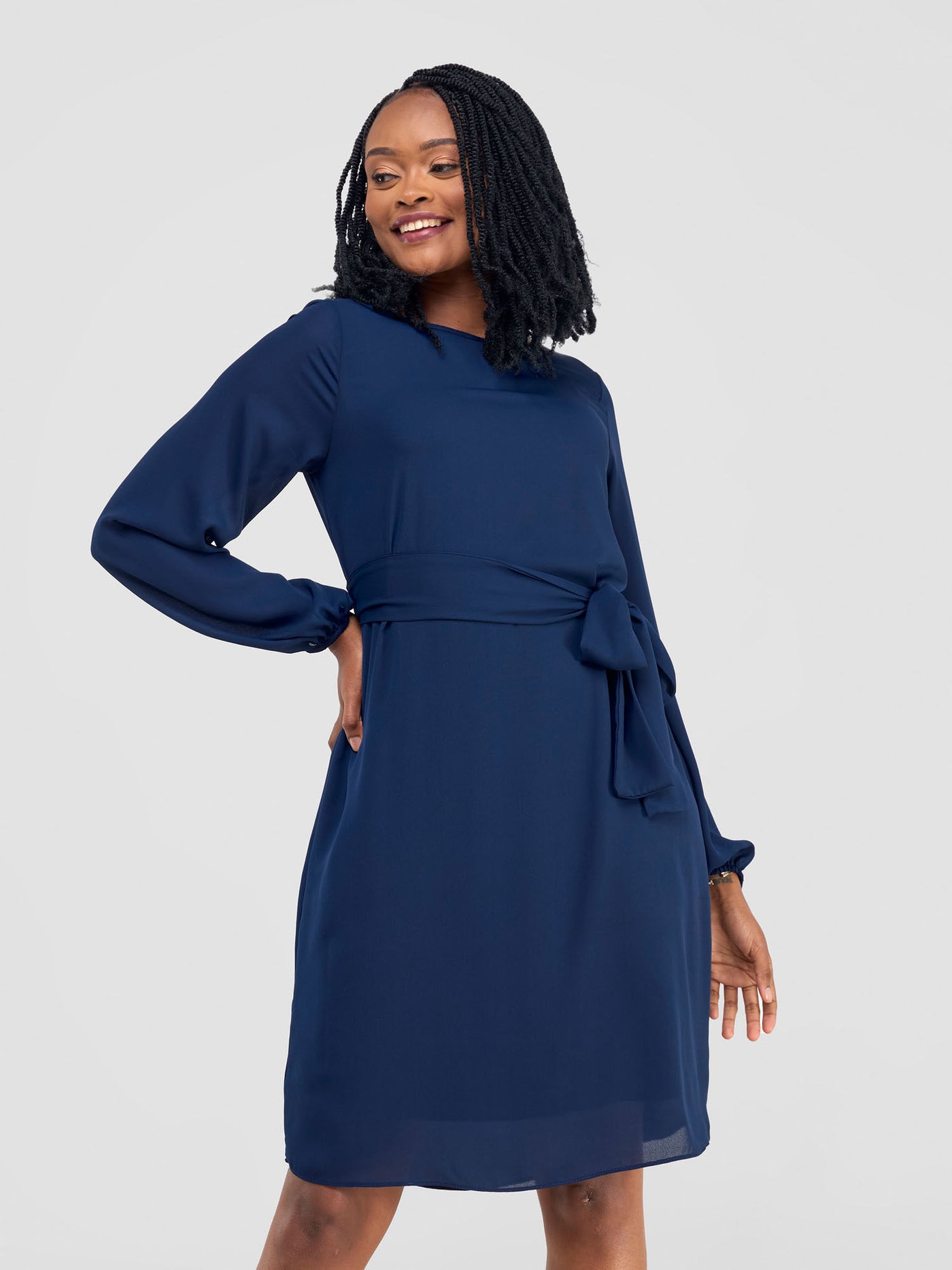 Vivo Zawadi Shift Dress - Navy