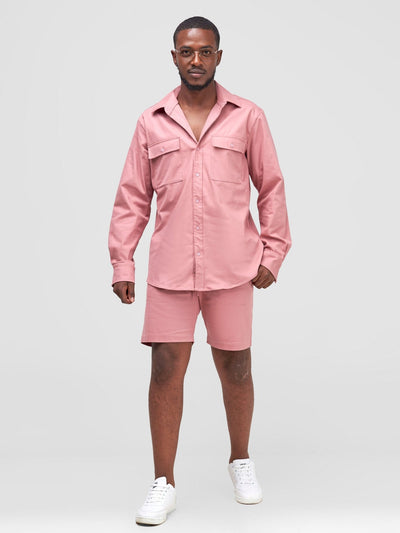 Safari Men's Shacket - Coral - Shopzetu