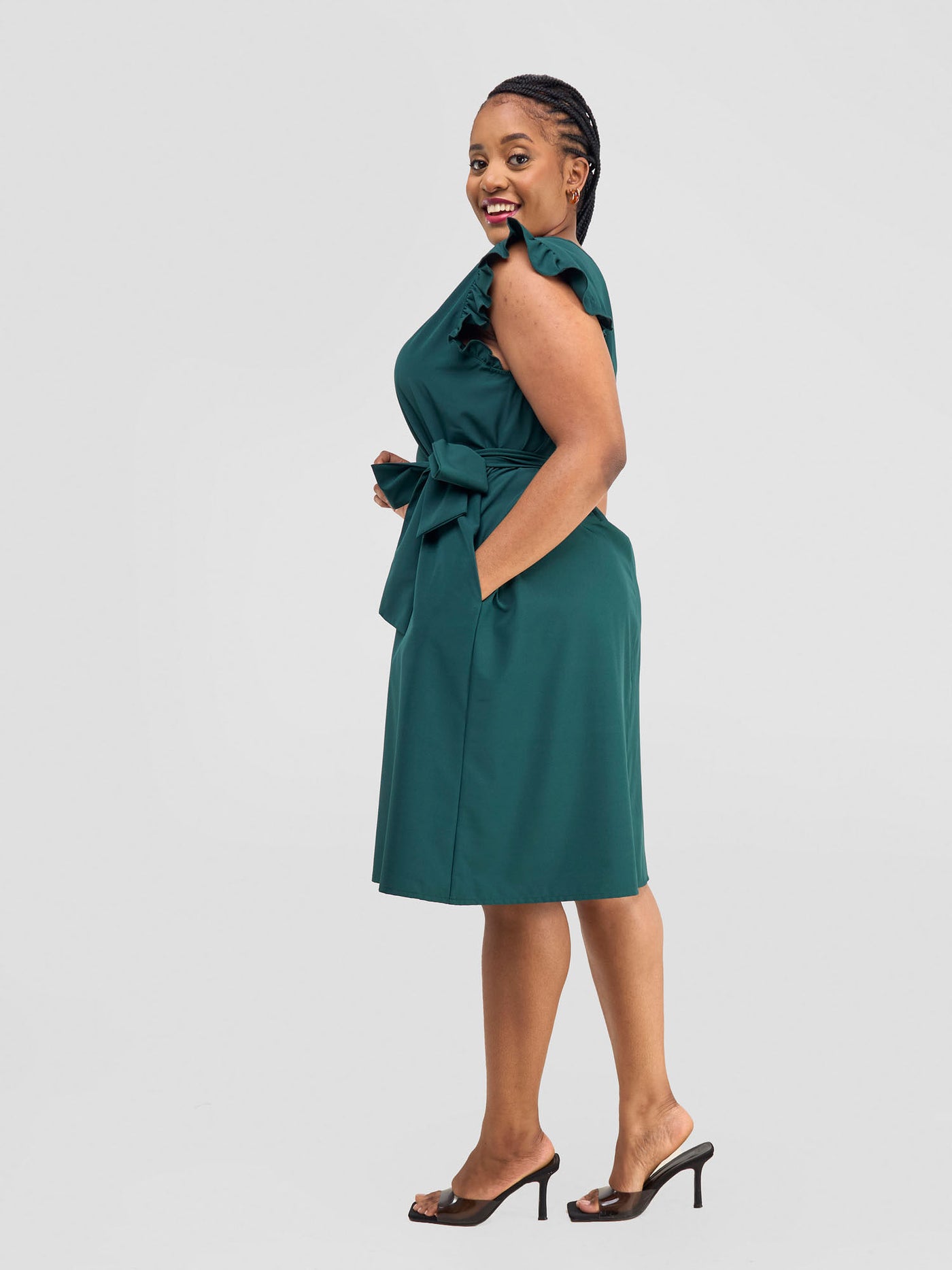 Vivo Nasinka A-line Knee Length Dress - Dark Green