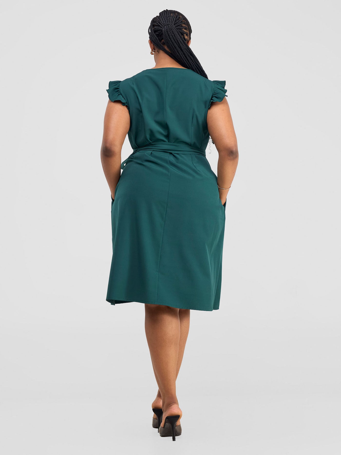 Vivo Nasinka A-line Knee Length Dress - Dark Green