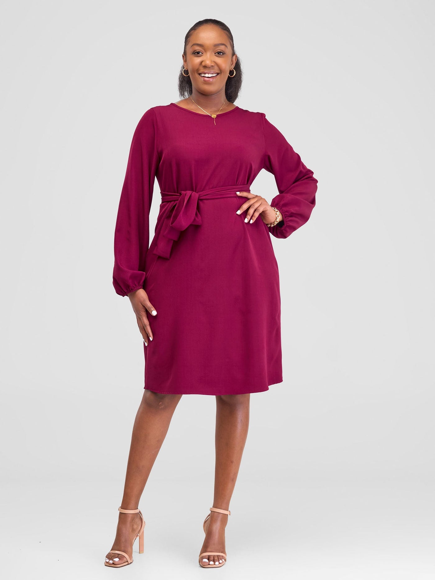 Vivo Zahari Shift Dress - Maroon