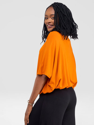 Vivo Kala Gathered Poncho Top - Orange