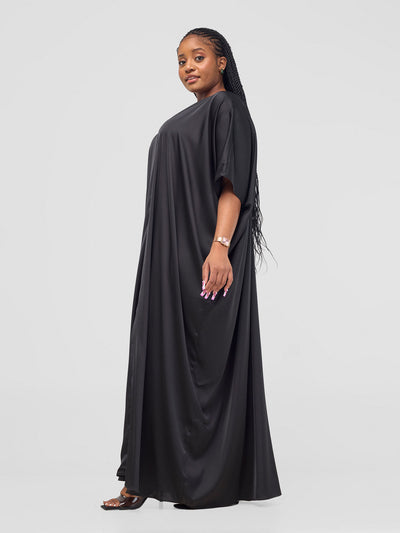 Sarabi Panelled V-Neck Kaftan - Black