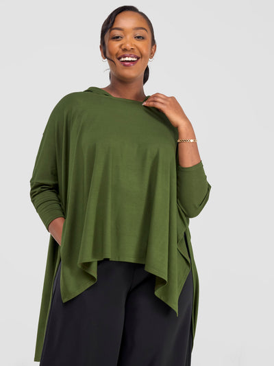 Vivo Kala Hooded Poncho - Hunters Green