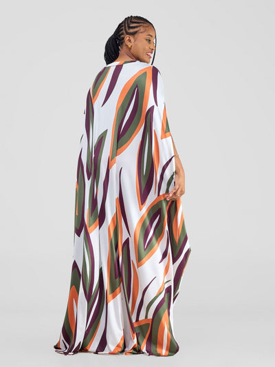 Vivo Kala Slit Maxi Dress - Burgundy / Hunters Bemba Print - Shopzetu