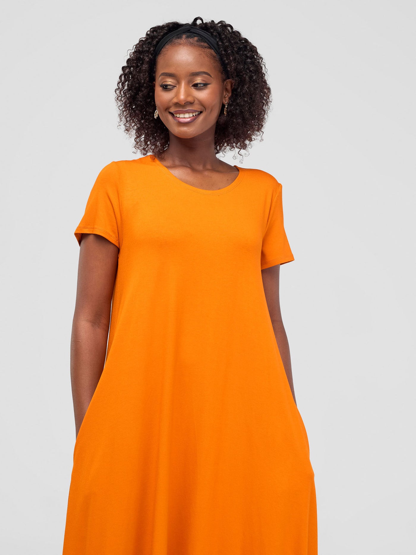 Vivo Safiya Back Pleat Dress - Burnt Orange