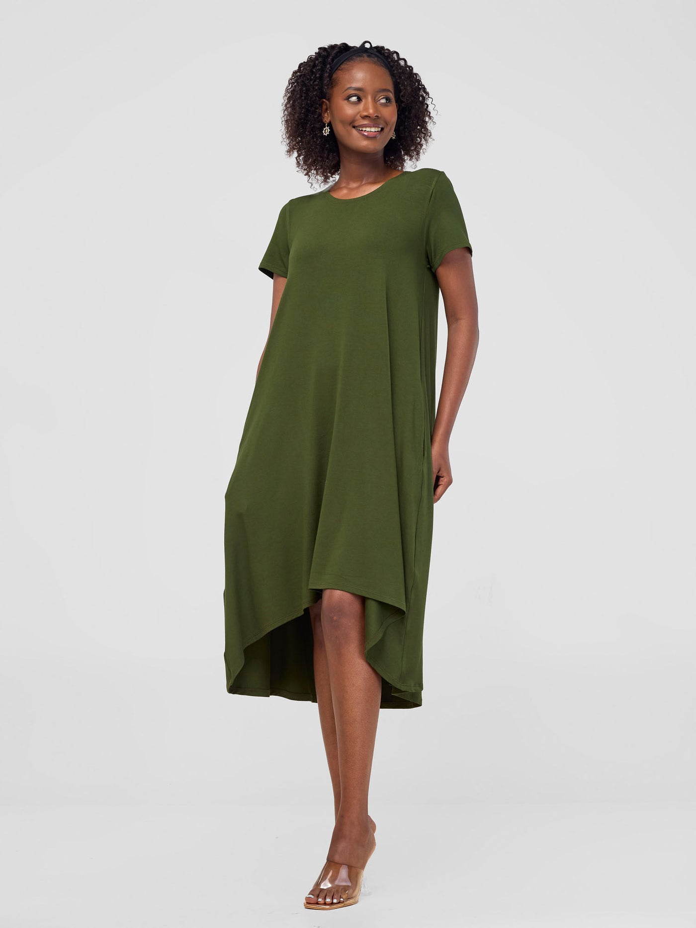 Safiya Back Pleat Dress - Hunters Green