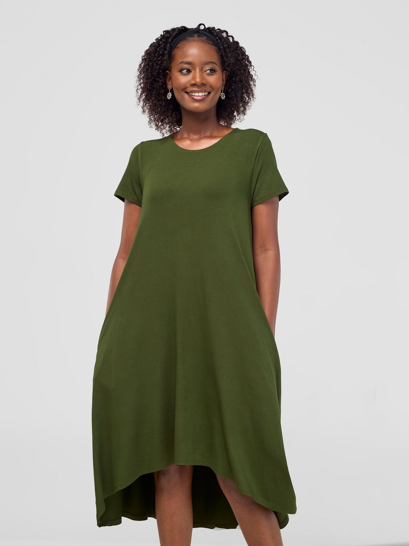 Safiya Back Pleat Dress - Hunters Green