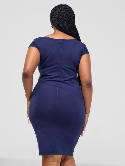 Basic Cap Sleeve Bodycon - Navy Blue