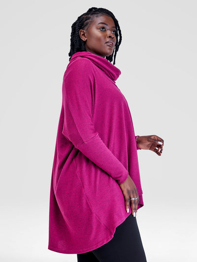 Vivo Basic Cowl Hoodie - Burgundy