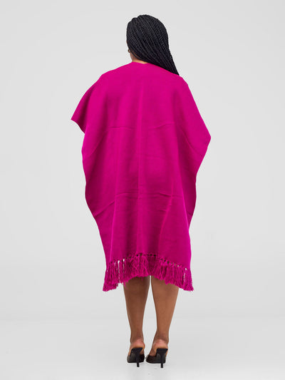 Vivo Basic Double Layered Wrap Poncho - Fuschia - Shopzetu