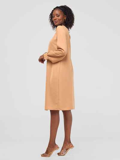 Vivo Alora Shift Dress - Khaki