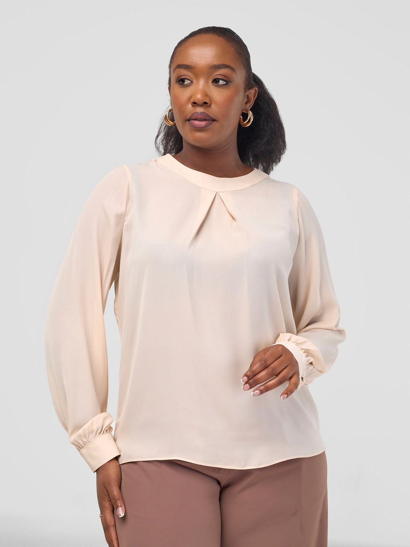 Vivo Alora Long Sleeve Top - Cream