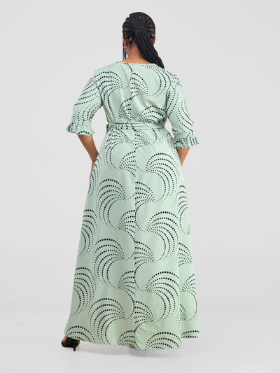 Vivo Nasinka Maxi Shirt Dress - Lime Green / Black Sinka Print