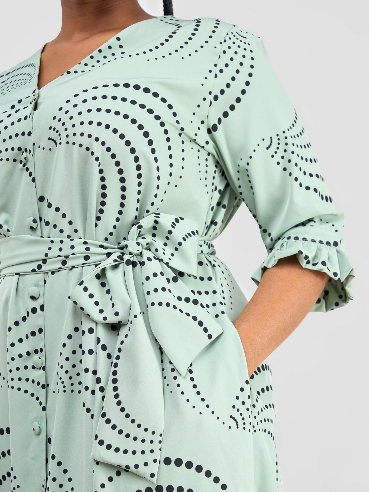 Vivo Nasinka Maxi Shirt Dress - Lime Green / Black Sinka Print