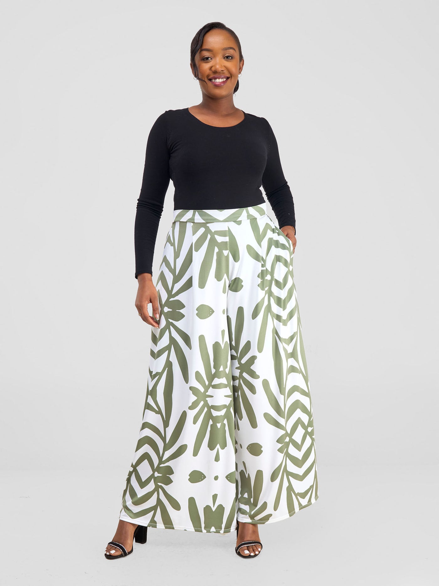 Vivo Kala Palazzo Pants - White / Hunters Ukwi Print