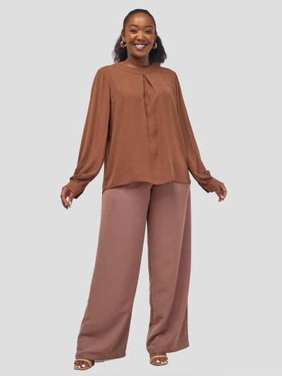 Vivo Alora Long Sleeve Top - Chocolate