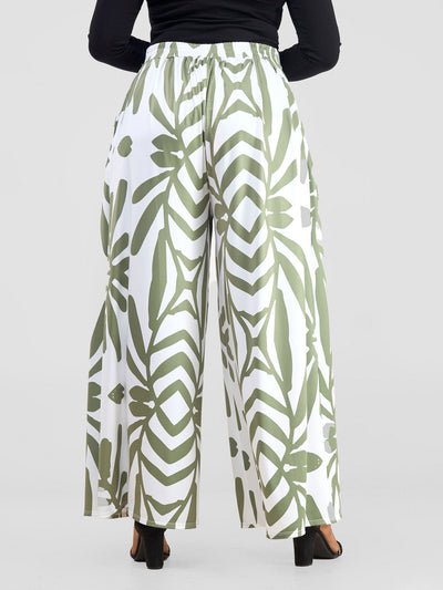 Vivo Kala Palazzo Pants - White / Hunters Ukwi Print