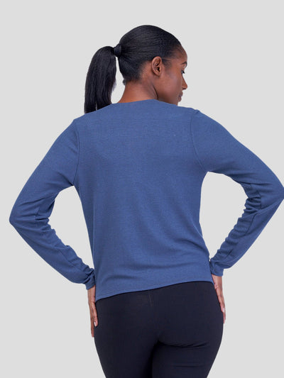 Vivo Short Side Pleat Sweater - Teal - Shopzetu