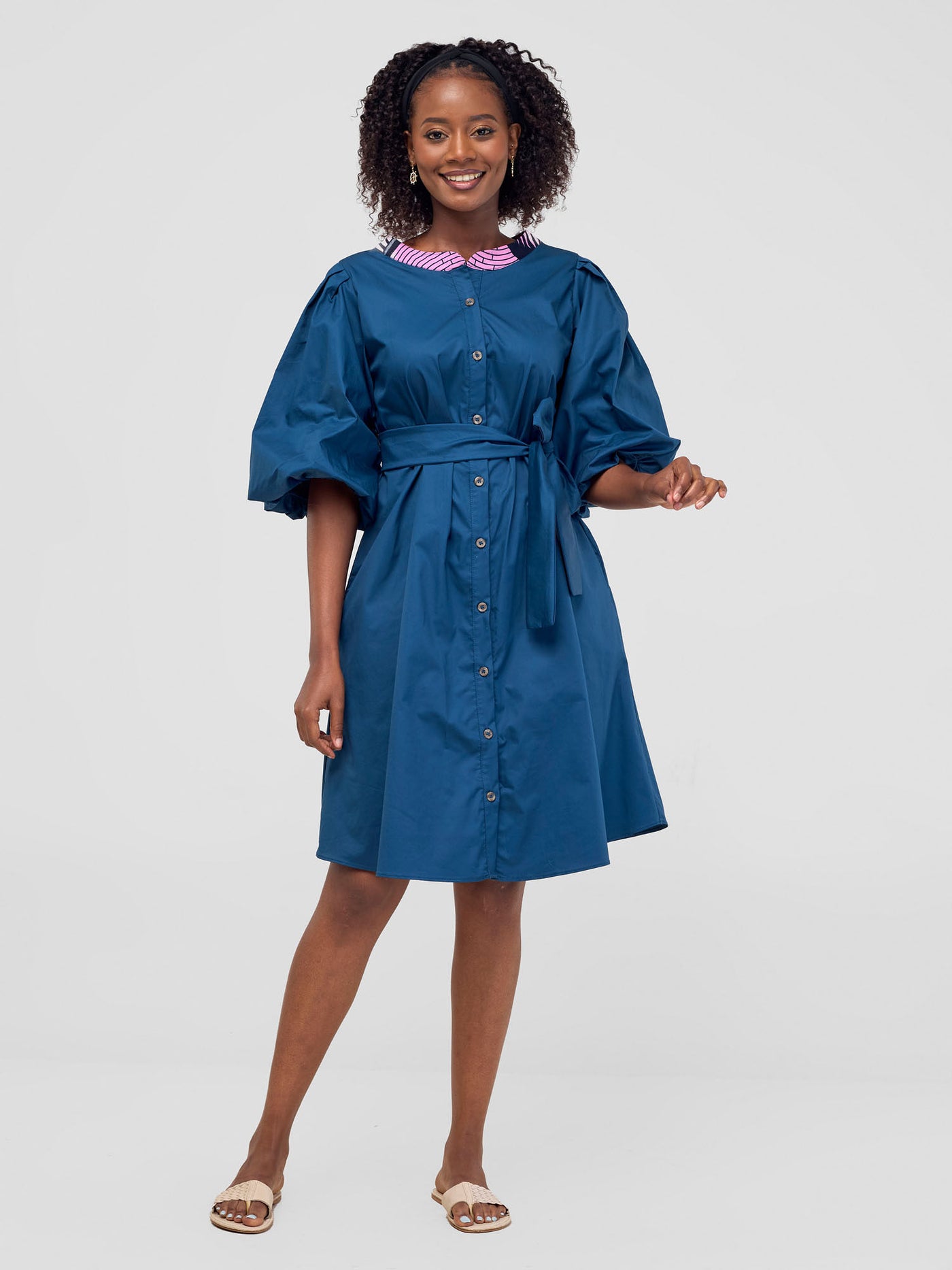 Mali Bishop Sleeve Tent Dress - Teal