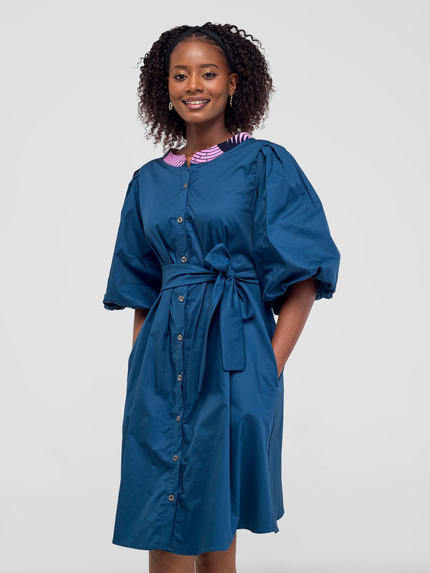 Mali Bishop Sleeve Tent Dress - Teal