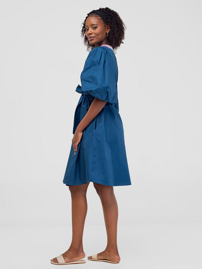 Mali Bishop Sleeve Tent Dress - Teal