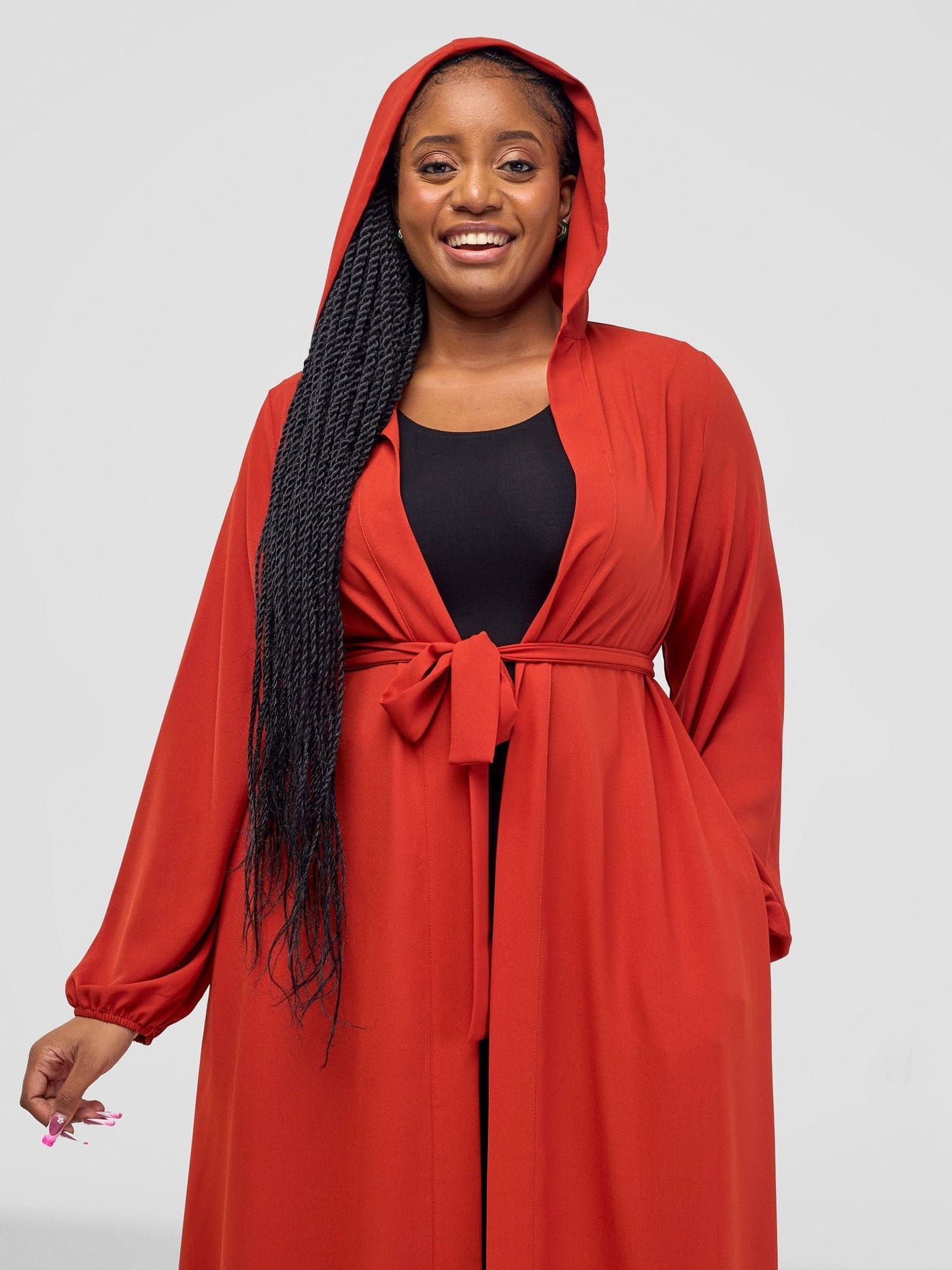 Vivo Kelemi Hooded Kimono - Rust - Shopzetu