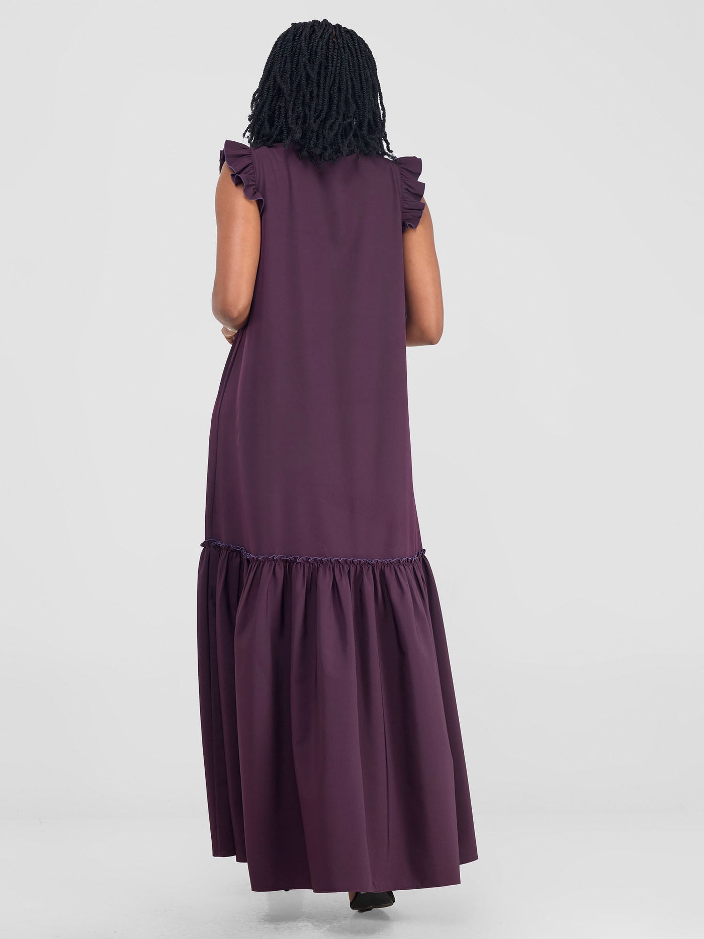 Vivo Nasinka V-Neck Maxi Dress - Burgundy