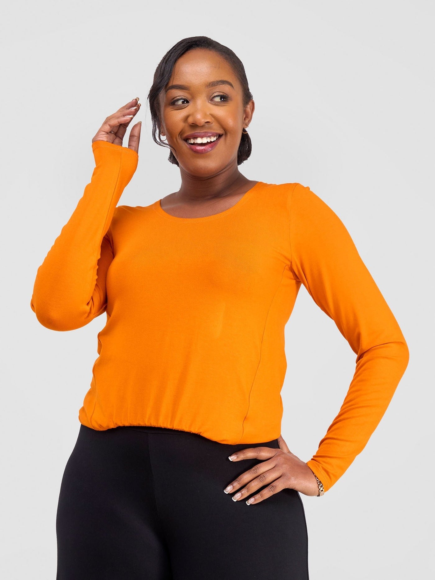 Vivo Kala Gathered Front Top - Orange - Shopzetu