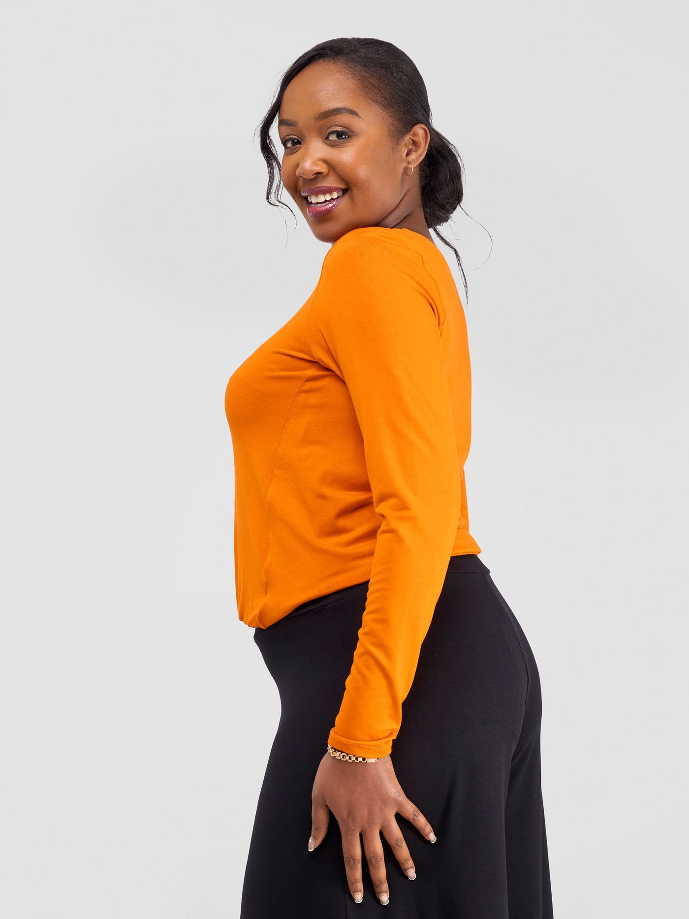 Vivo Kala Gathered Front Top - Orange - Shopzetu