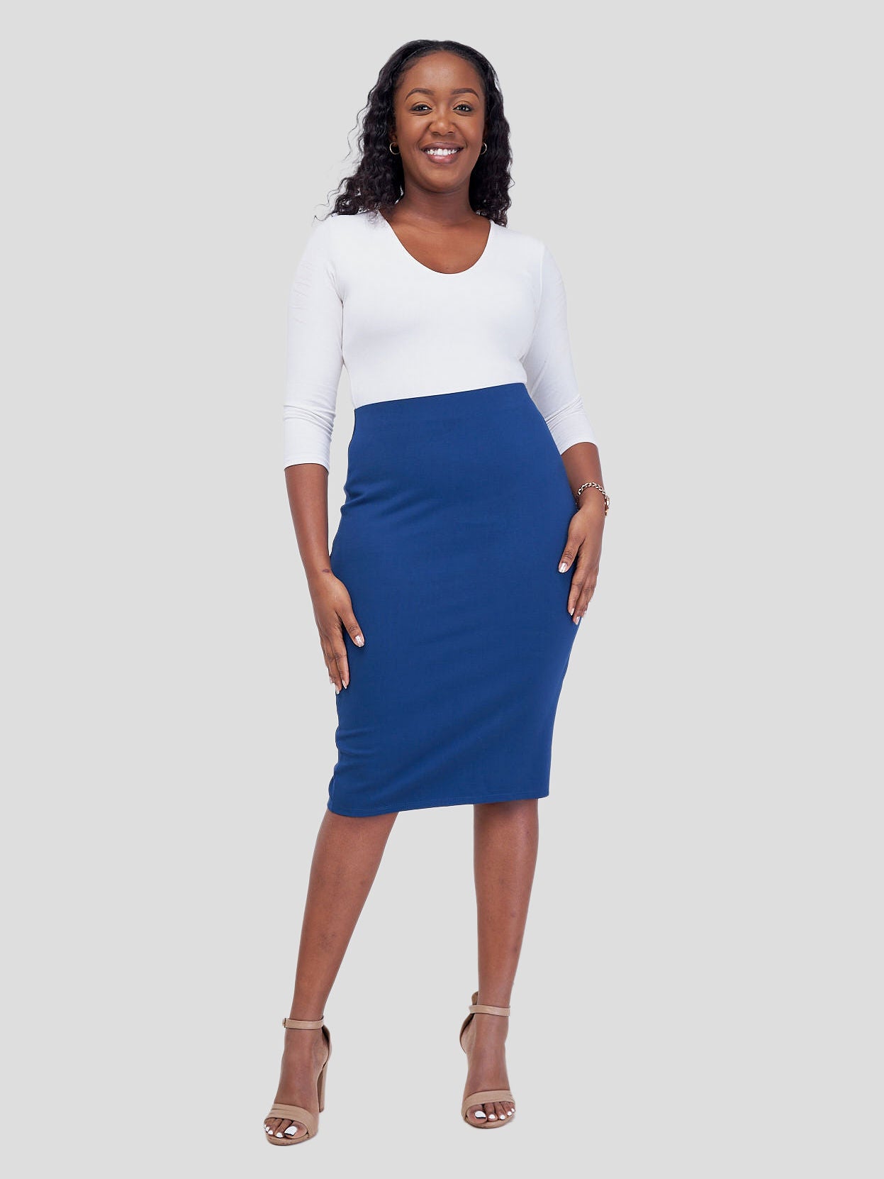 Vivo Basic Waridi Pencil Skirt - Dark Teal - Shopzetu