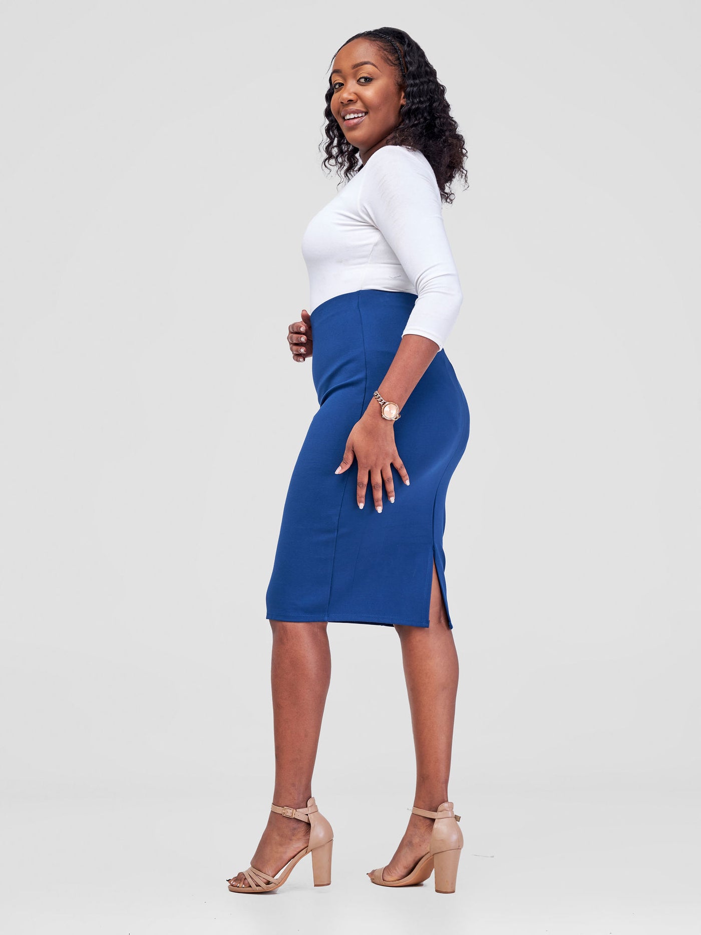 Vivo Basic Waridi Pencil Skirt - Dark Teal - Shopzetu