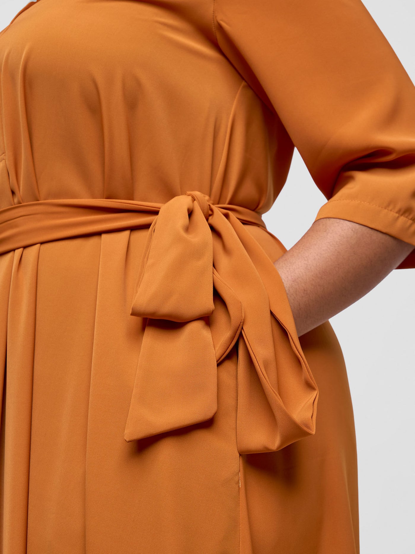 Yumi Maxi Shirt Dress - Terracotta Orange