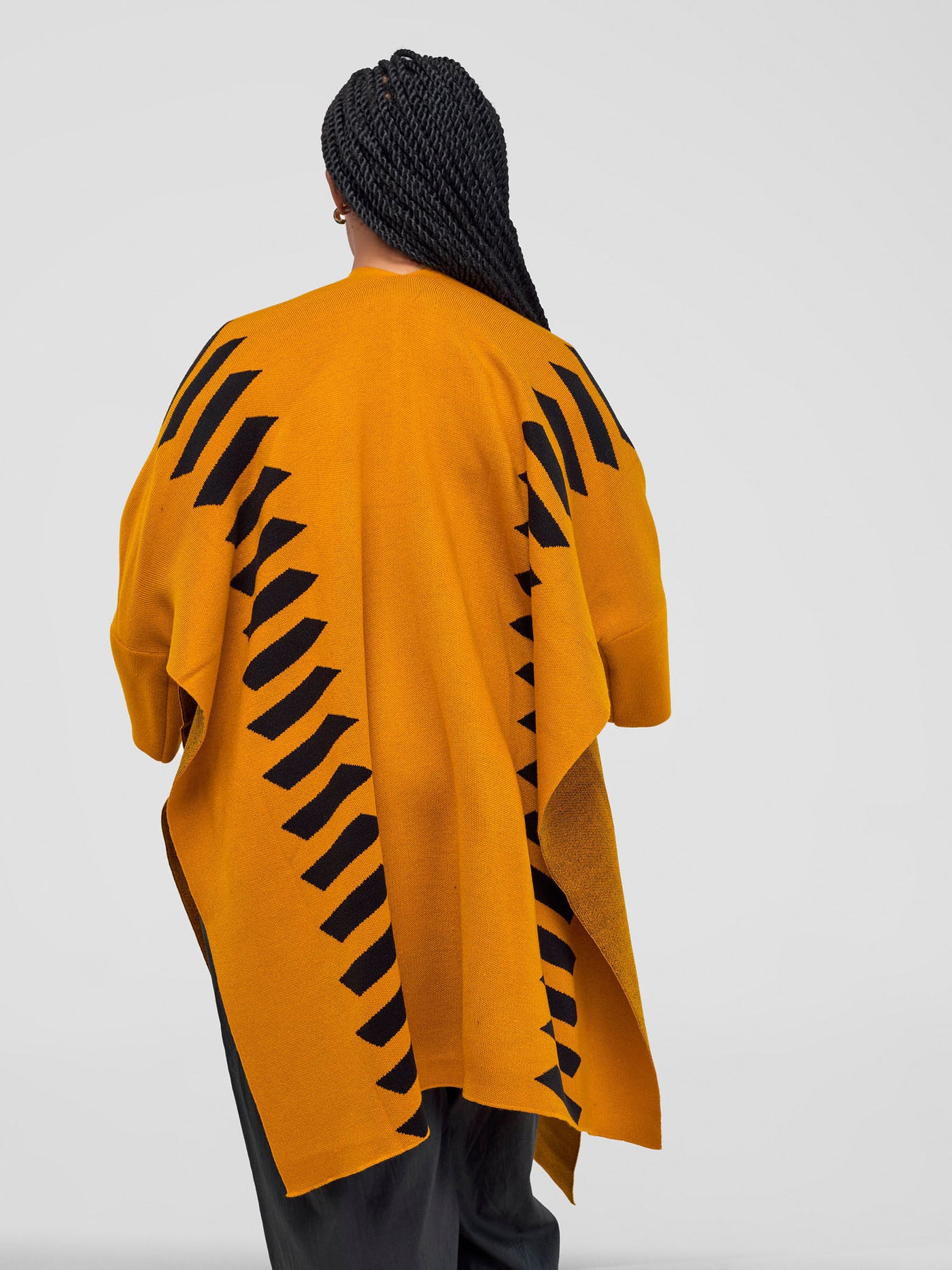 Safari Dila  Poncho - Mustard / Black