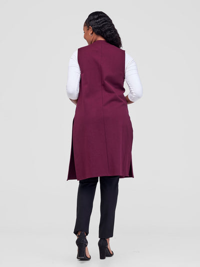 Vivo Waridi Sleeveless Overcoat - Maroon