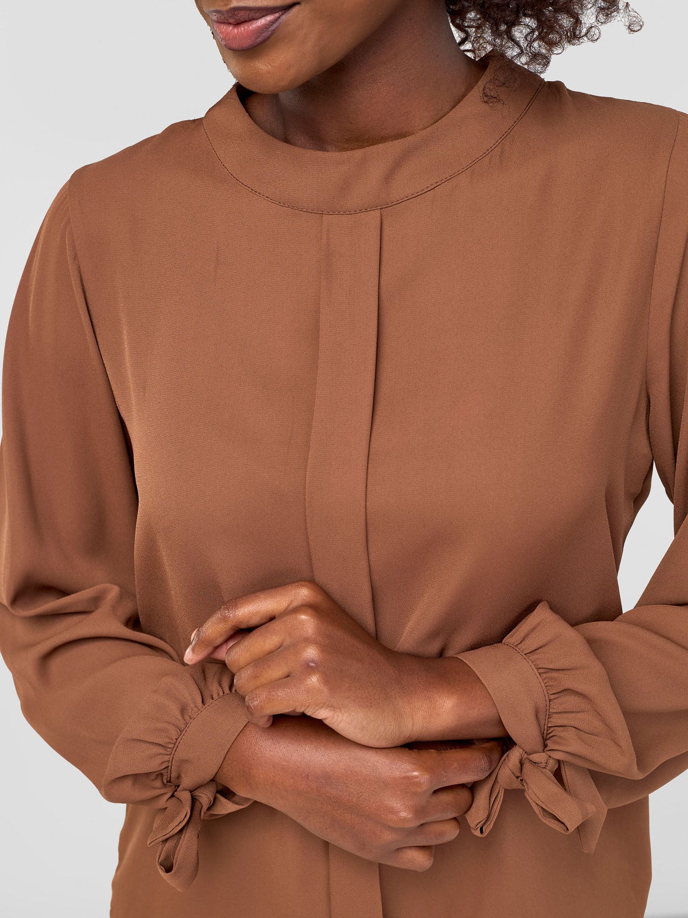 Vivo Alora Round Neck Top - Chocolate