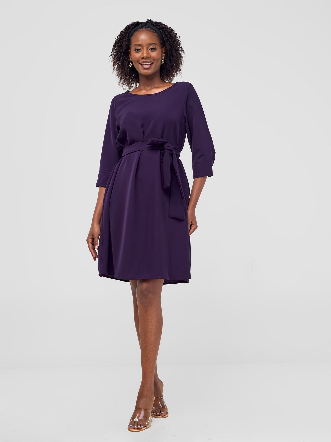 Tatili 3/4 Sleeve Tent Dress - Purple